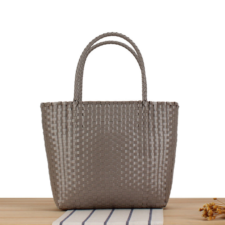 Moderne strandveske med slitesterk flette Skanto
