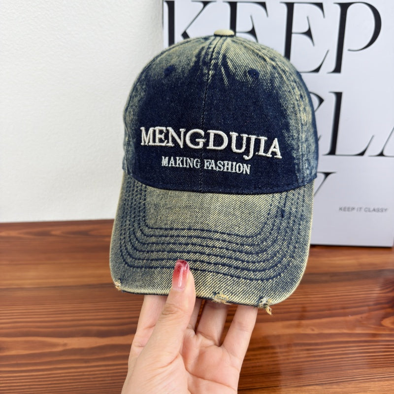 Herre Slitt Denim Baseball Cap Skanto 1784270408