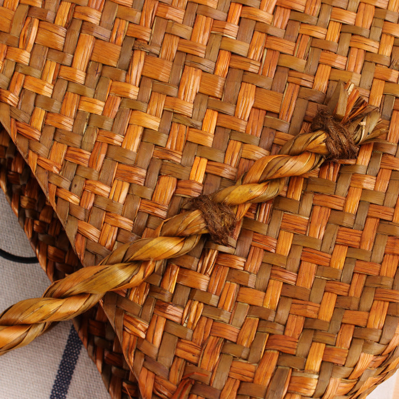Hand-knotted tote bag in natural weave Skanto