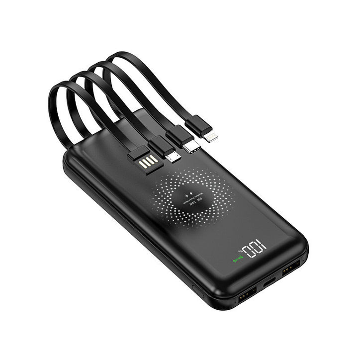 Bærbar powerbank med integrerte kabler Skanto
