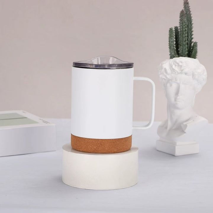 Damer elegant kaffekopp med korkbunn og gjennomsiktig lokk Skanto