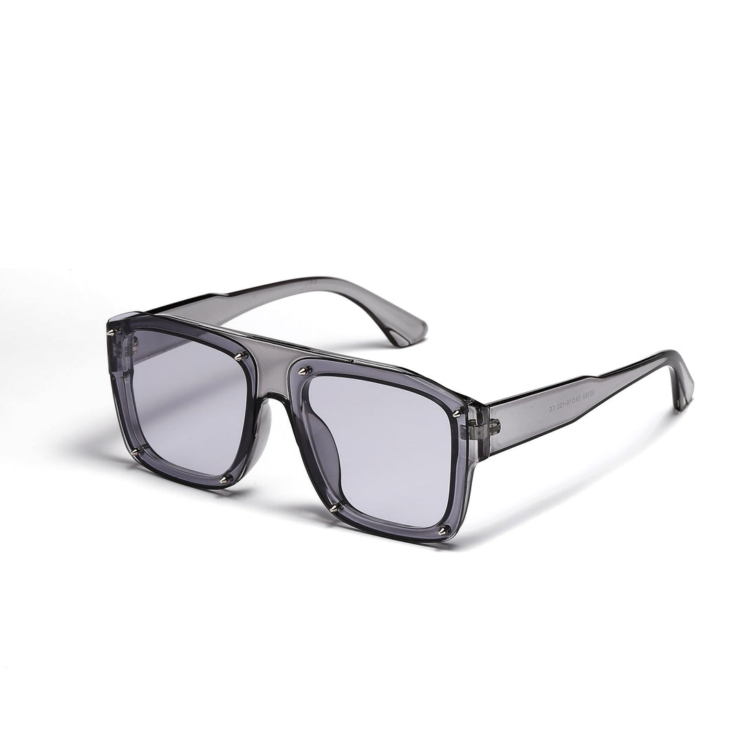 Dame Square-solbriller med modig transparent ramme Skanto