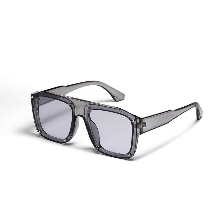 Dame Square-solbriller med modig transparent ramme Skanto