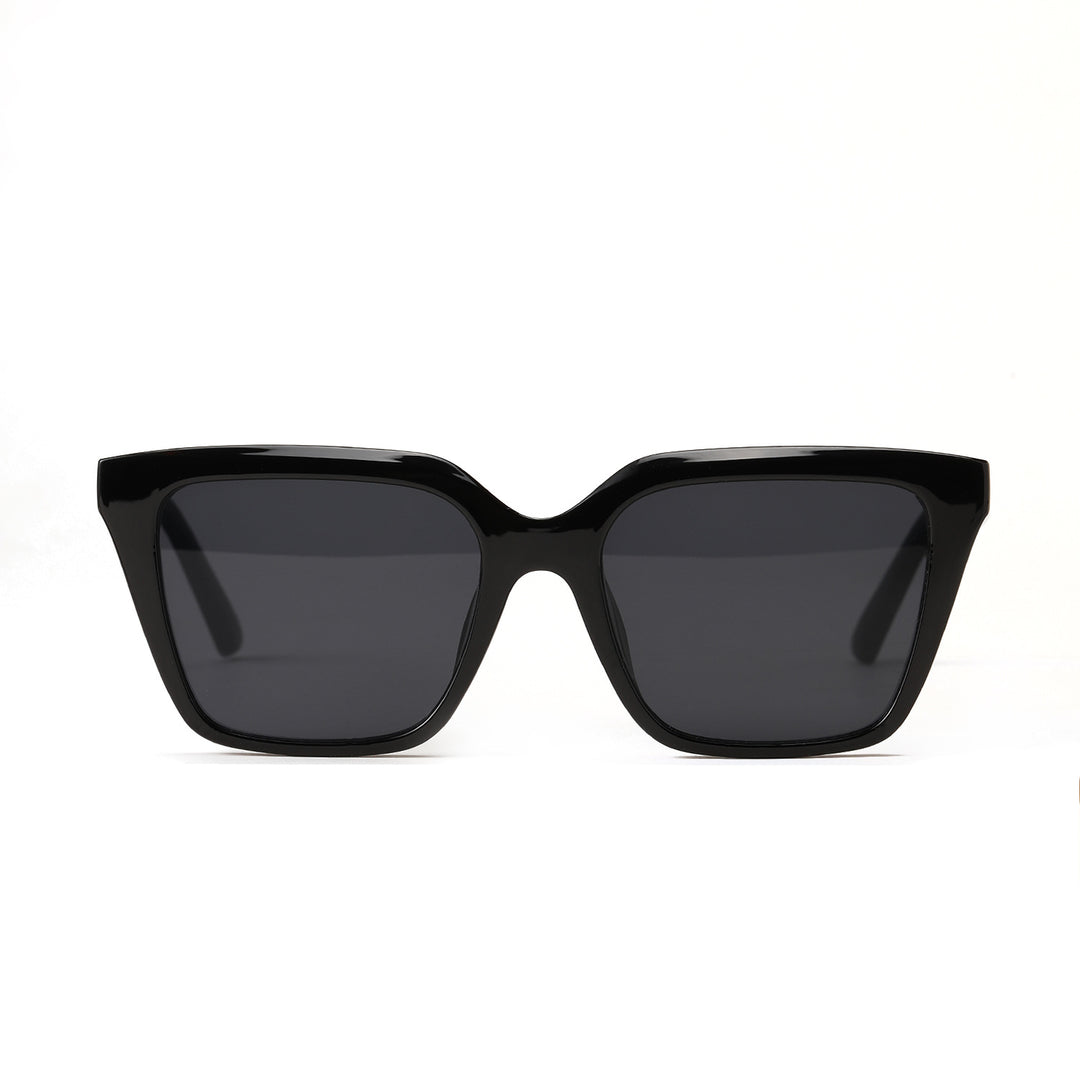 Dame geometrisk solbrille med beskyttende UV-filter og stilfullt skilpadde-design Skanto