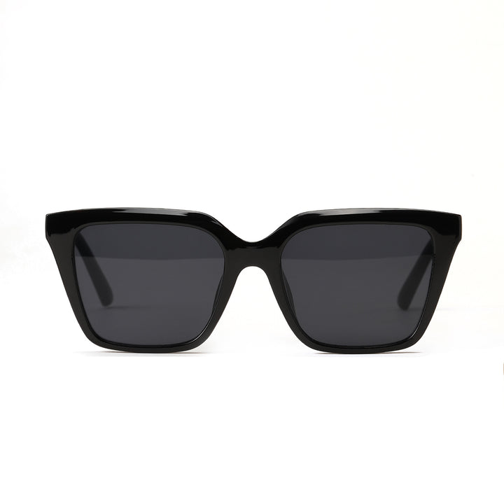 Dame geometrisk solbrille med beskyttende UV-filter og stilfullt skilpadde-design Skanto