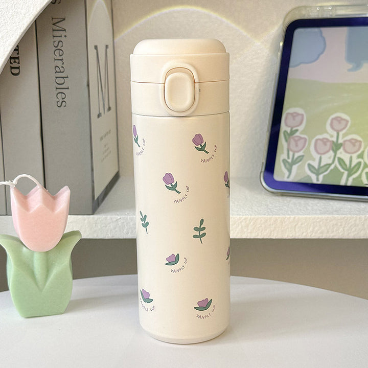 Dame isolert drikkeflaske med elegant blomsterdesign Skanto