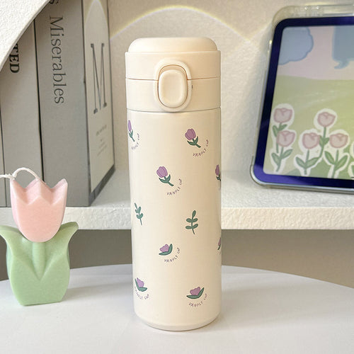Dame isolert drikkeflaske med elegant blomsterdesign Skanto