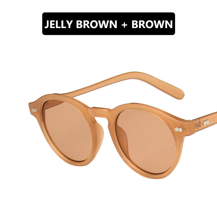 Women's extravagant round sunglasses with lightweight frame structure and polarized lenses Skanto