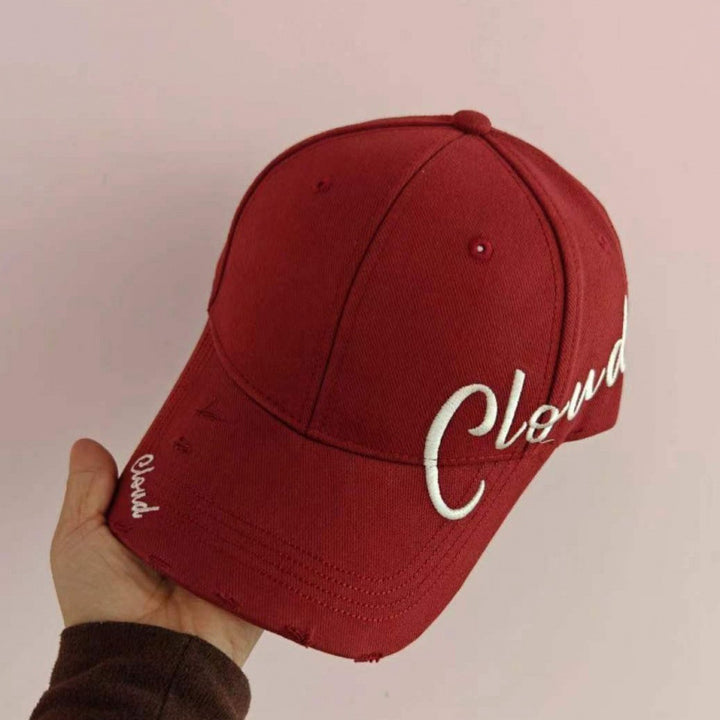 Kvinne Slitt Bomull Baseball Caps med Skript Design Skanto