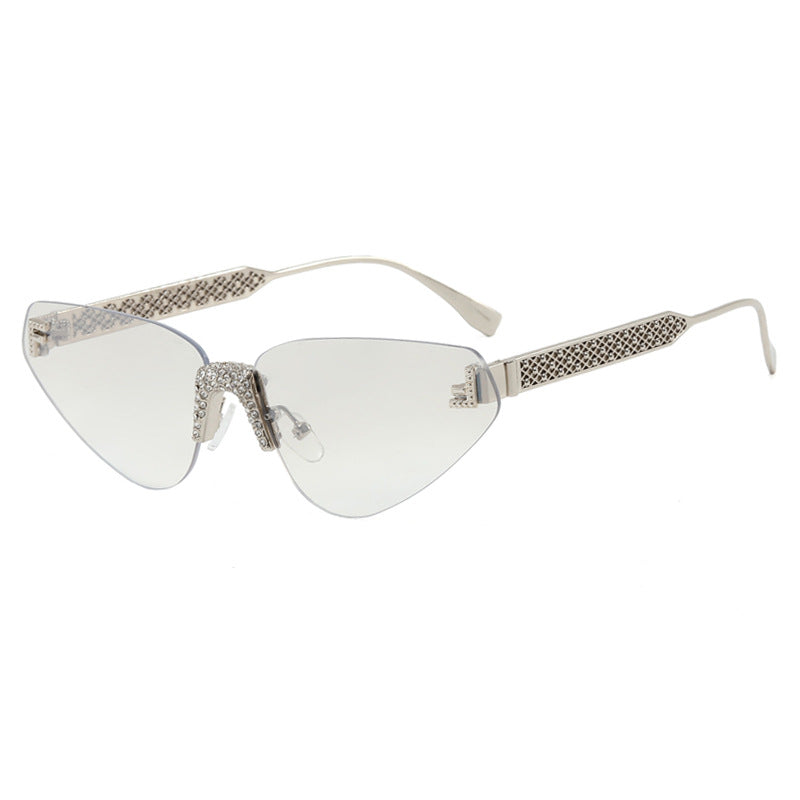 Women's Designer Cat-Eye Sunglasses with Sparkling Rhinestone Decor Skanto