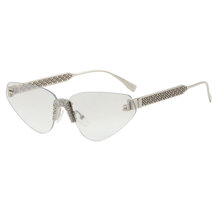 Women's Designer Cat-Eye Sunglasses with Sparkling Rhinestone Decor Skanto