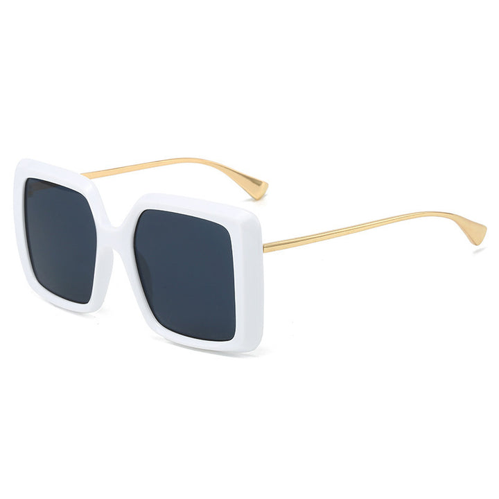 Dame oversized solbriller med stilrent geometrisk design Skanto