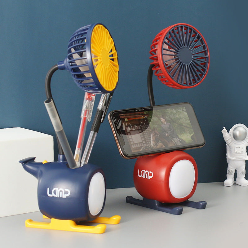 Kvinnenes multifunksjonelle USB skrivebord lampe med vifte Skanto