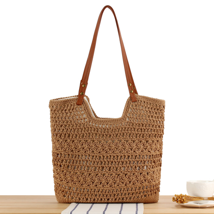 Braided macrame handbag with sturdy leather straps Skanto