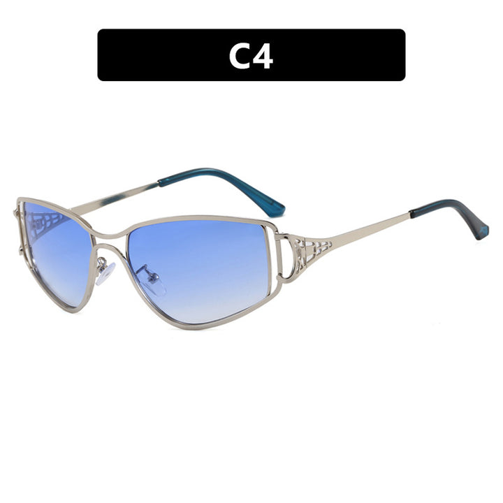 Dame eksklusive Cat-Eye solbriller med elegante dekorasjoner Skanto