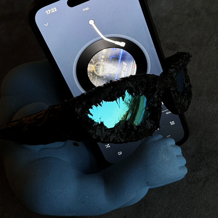 Damer futuristisk solbrille med strukturert ramme Skanto
