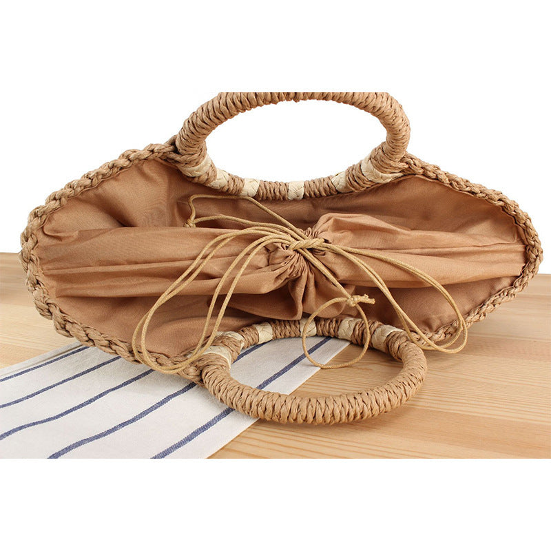 Handwoven Basket Bag with Braided Handle Skanto