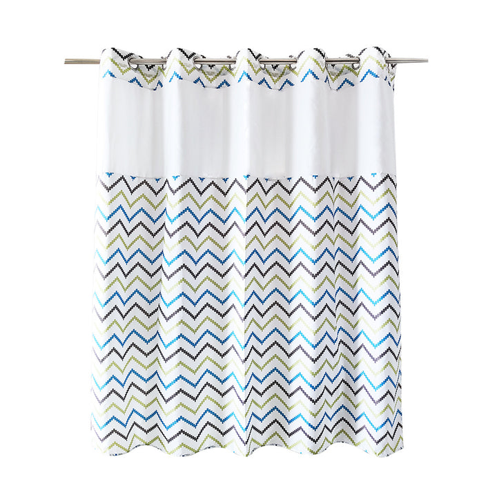 Geometrisk Zigzag Print Dusjforheng Skanto