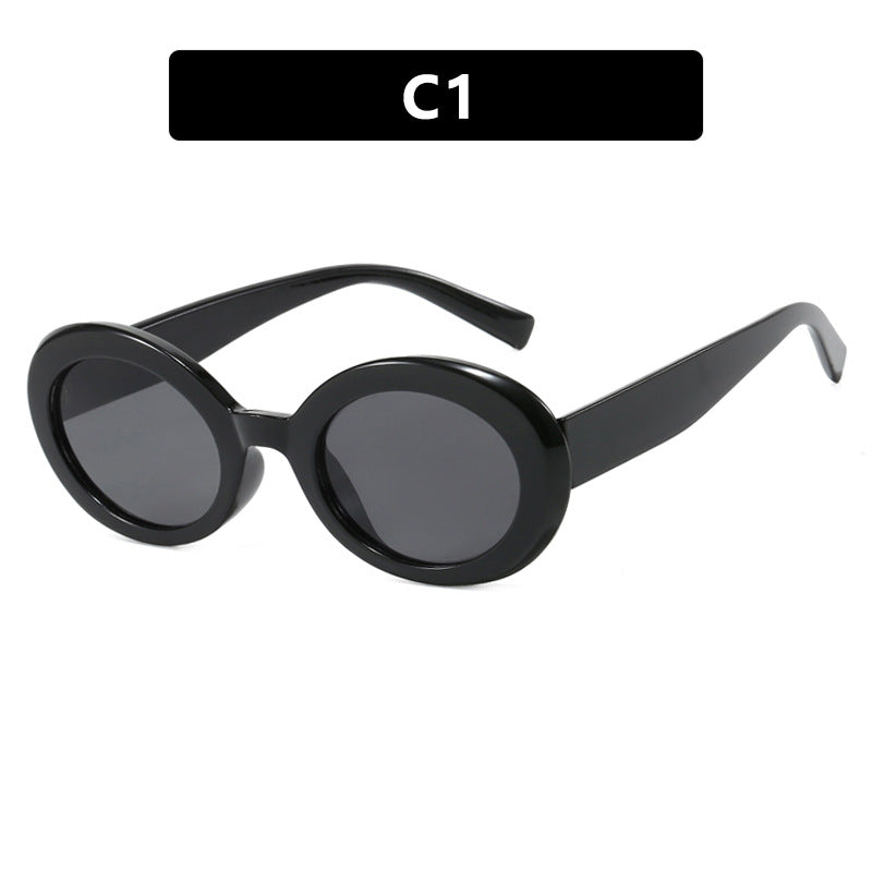 Women's round sunglasses with elegant plastic frame and UV protection Skanto