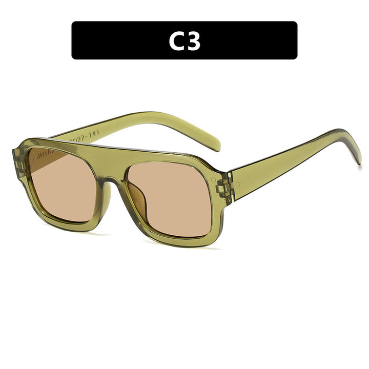 Women's fashionable square sunglasses with eye-catching animal print design Skanto