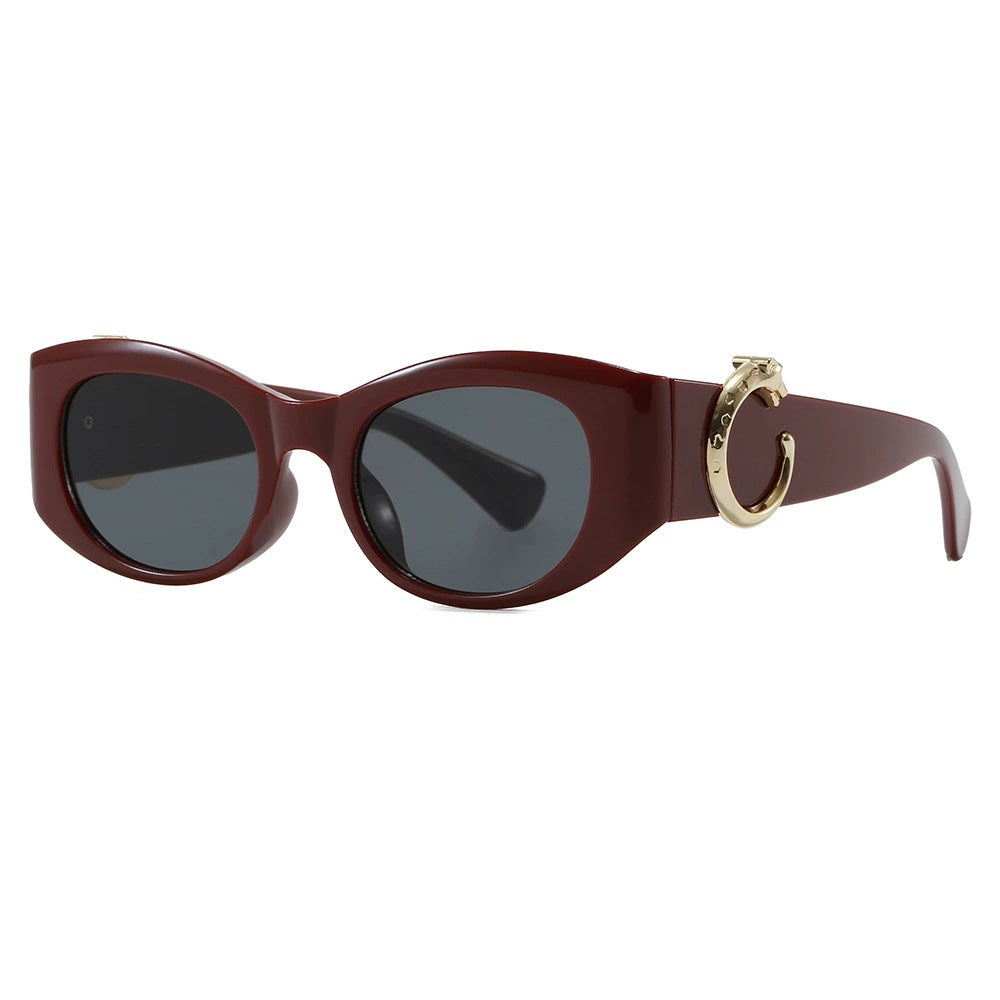 Dame elegant Cat-Eye solbriller med gulldetaljer Skanto