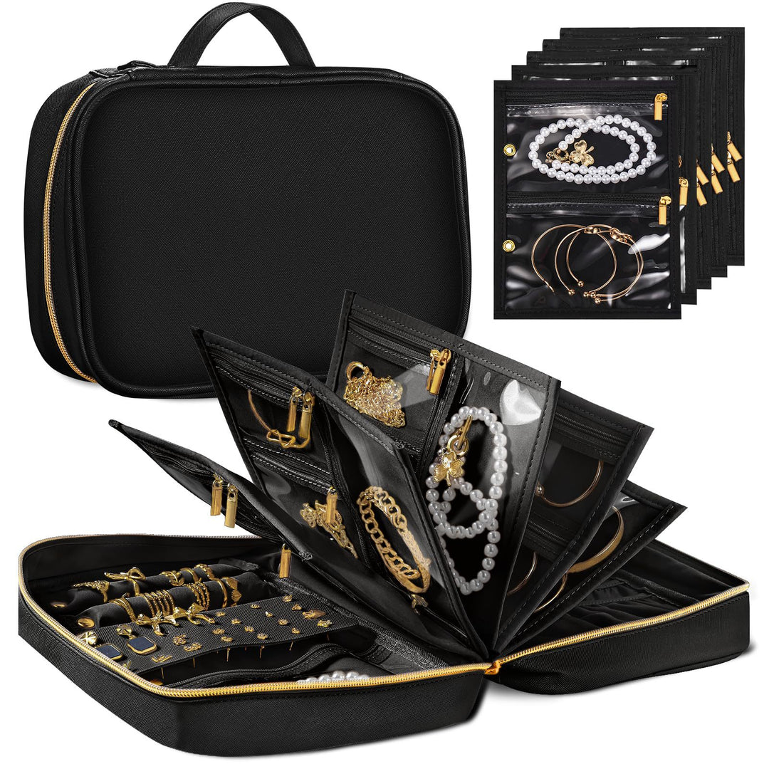 Kvinnelig elegant smykkorganisator med transparente rom Skanto