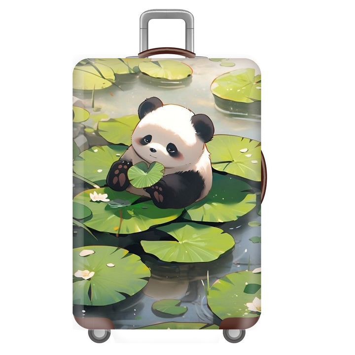 Unisex nan elastisk koffertrekk for hardplast trolley med søtt panda-motiv, elastisk beskyttelsestrekk med håndtak- og hjulåpninger Skanto
