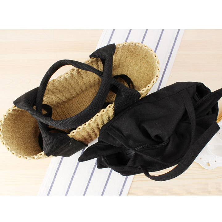 Trendy tote bag made of sustainable braided material with wide carrying handles Skanto
