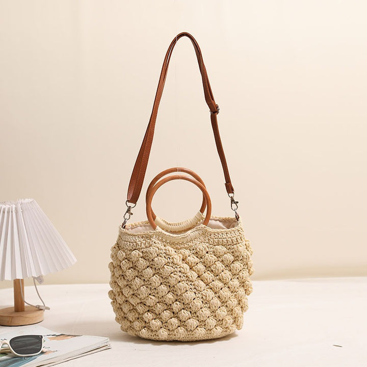 Handmade macrame bag with wooden handle Skanto