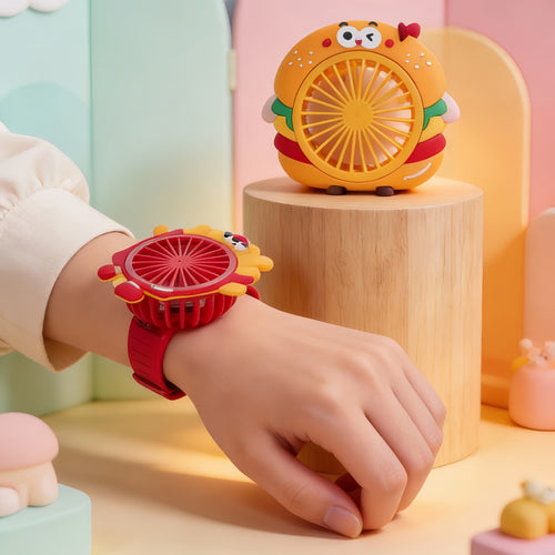 Dame Portable USB Håndvifte i Morsom Fries Design Skanto