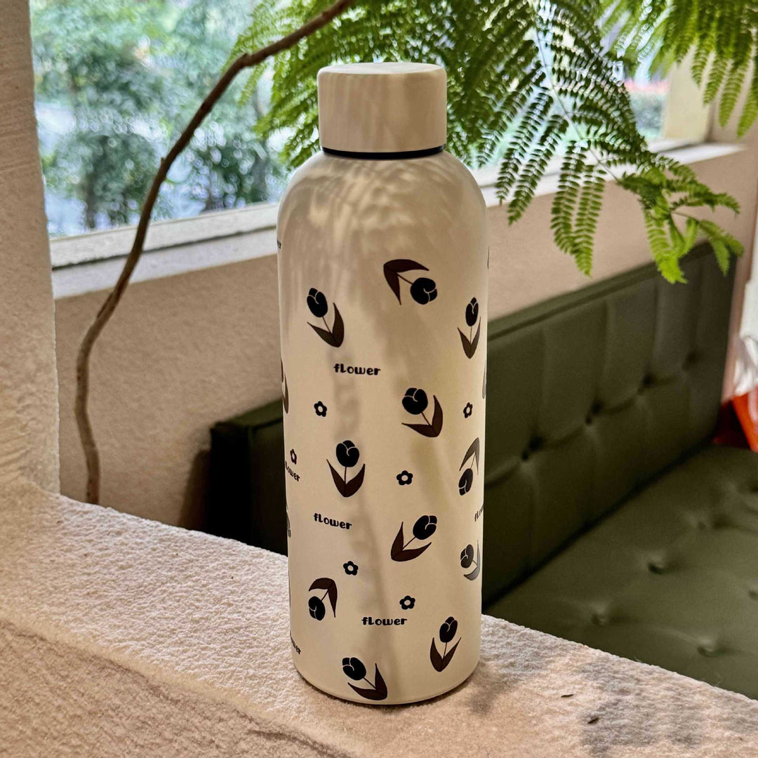 Damen Isoliertrinkflasche mit elegantem Blumendesign Skanto