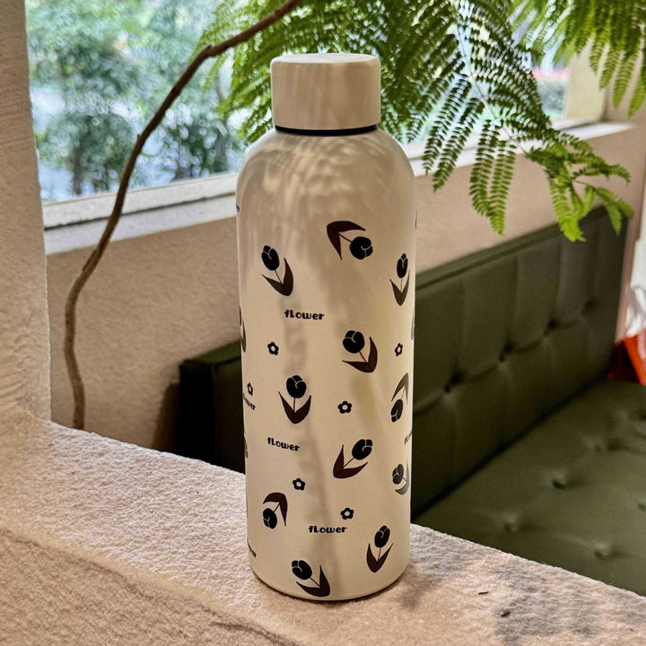 Damen Isoliertrinkflasche mit elegantem Blumendesign Skanto
