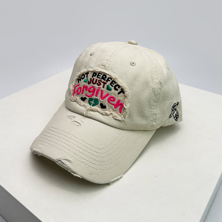 Kvinne Distressed Cotton Inspirerende Baseball Cap Skanto