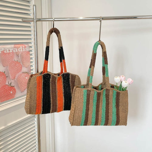 Flettet handlenett med moderne stripe mønster Skanto