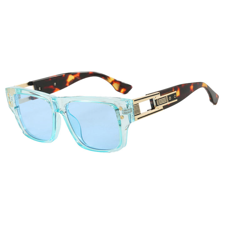 Dame moterik kvadratisk solbrille med elegant gyllen dekorasjon Skanto