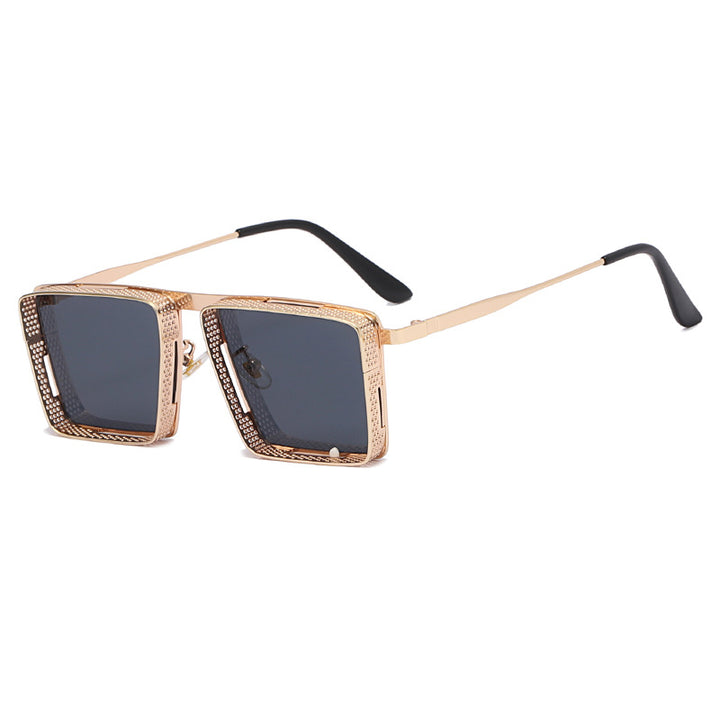 Dame ekstravagant firkantet solbrille med hullet ramme Skanto