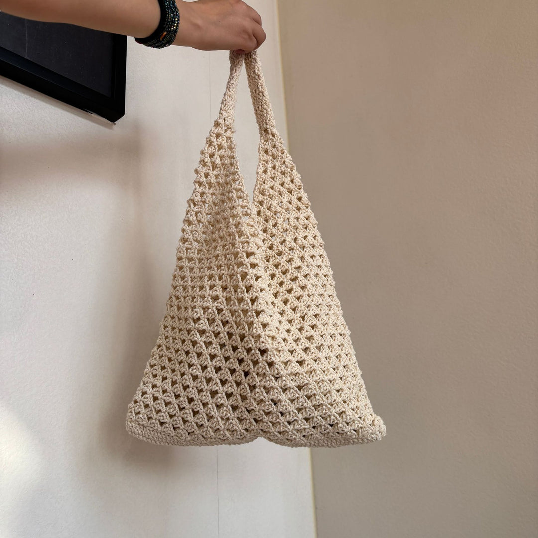 Håndknyttet nettbag med komfortable dobbelthåndtak Skanto