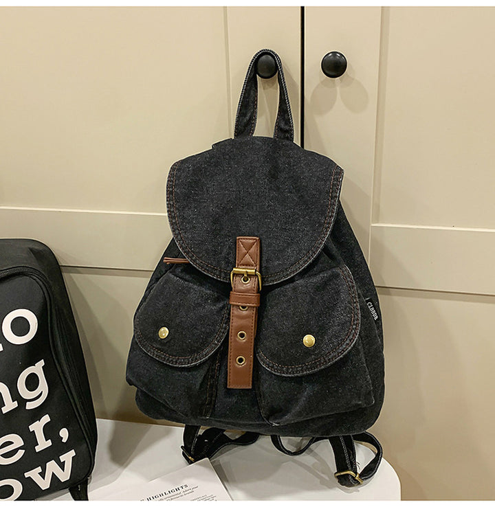Klassisk Denim Skole Ryggsekk