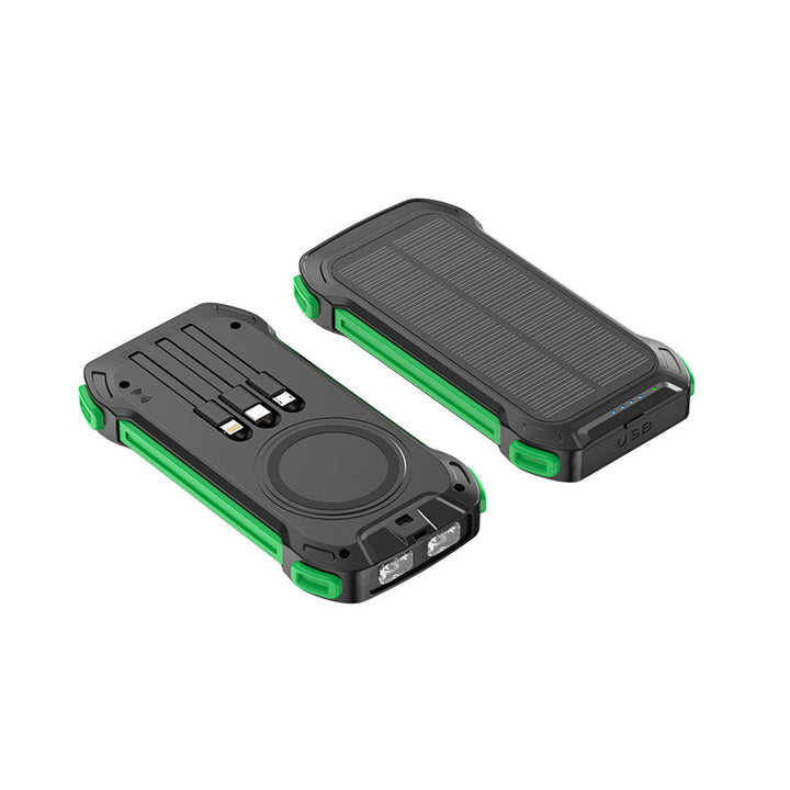 Solar-Powerbank med multifunksjonsporter og LED-lys Skanto