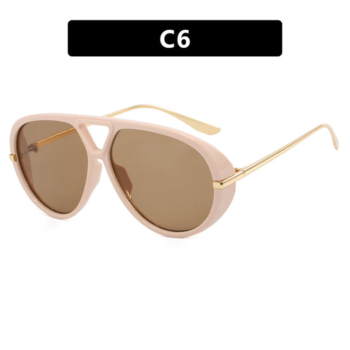 Women's Oversized Sunglasses with Elegant Plastic Frame and Mirrored Lenses Skanto