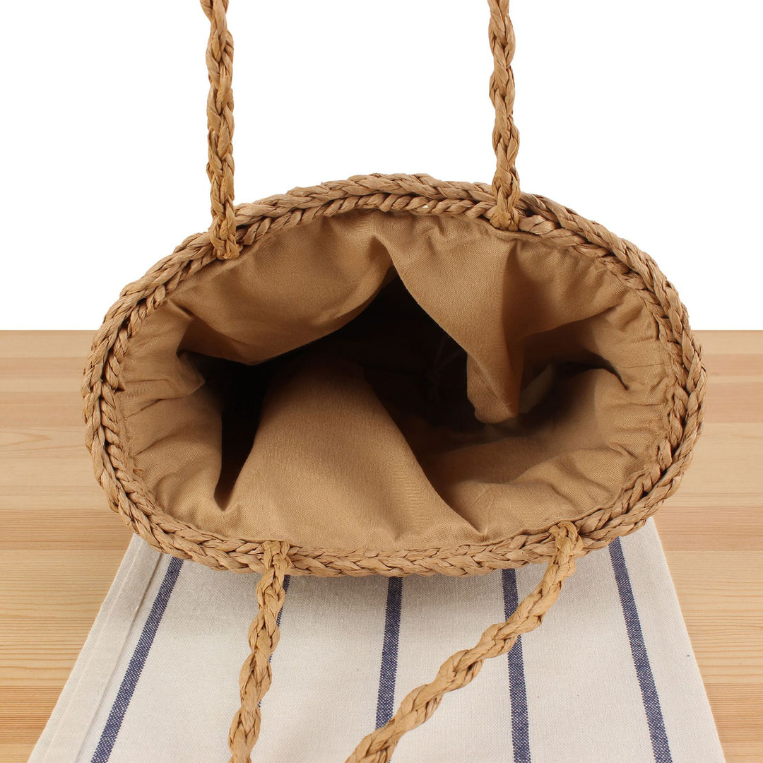 Handbag made of handmade natural weave with sturdy carrying handle Skanto