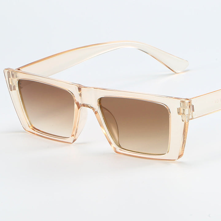 Dame geometrisk solbrille med trendy, firkantet ramme Skanto