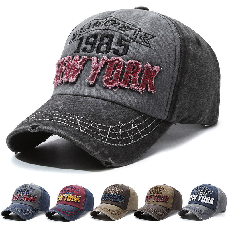Men's Distressed Cotton Graphic Baseball Cap Skanto