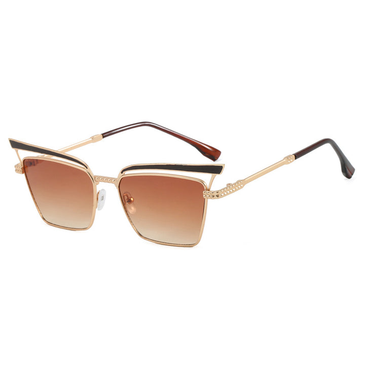 Women's square designer glasses with filigree metal frame Skanto