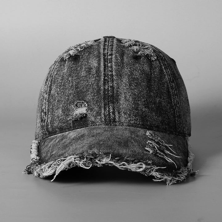 Herre Slitt Vintage Denim Baseball Cap Skanto