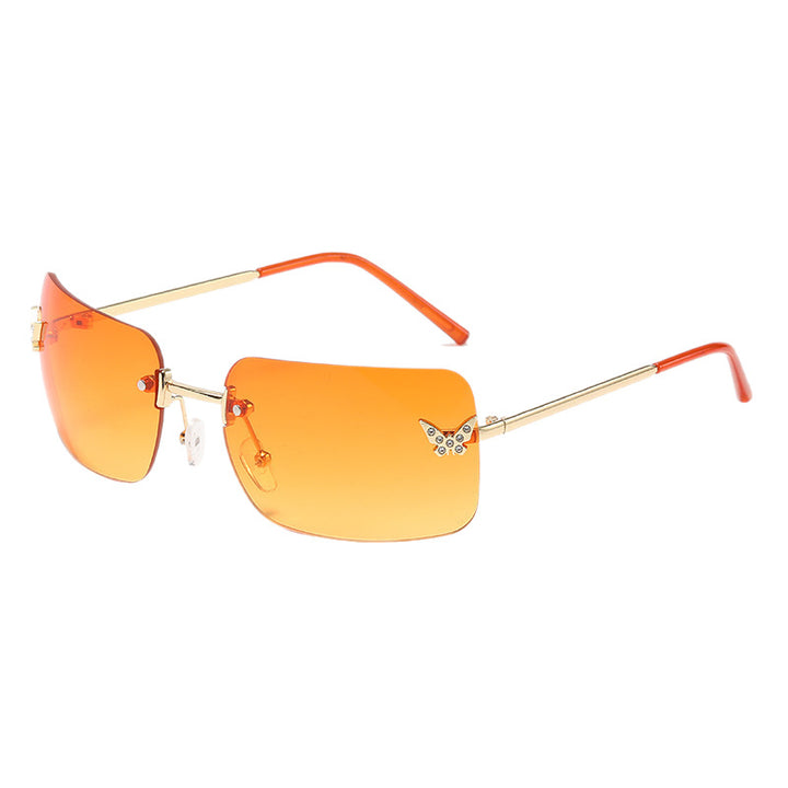 Dame elegant oversized solbriller med vevd gullramme Skanto