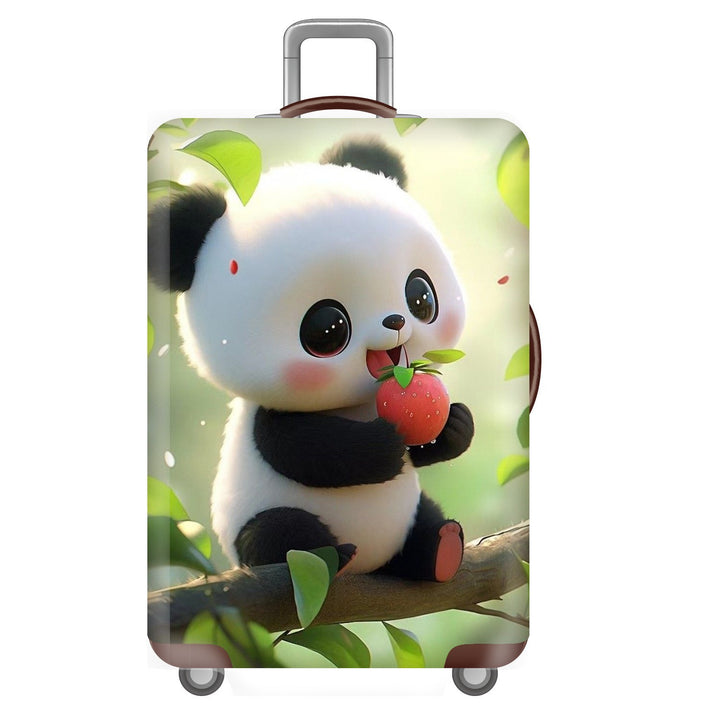 Unisex nan elastisk koffertrekk for hardplast trolley med søtt panda-motiv, elastisk beskyttelsestrekk med håndtak- og hjulåpninger Skanto