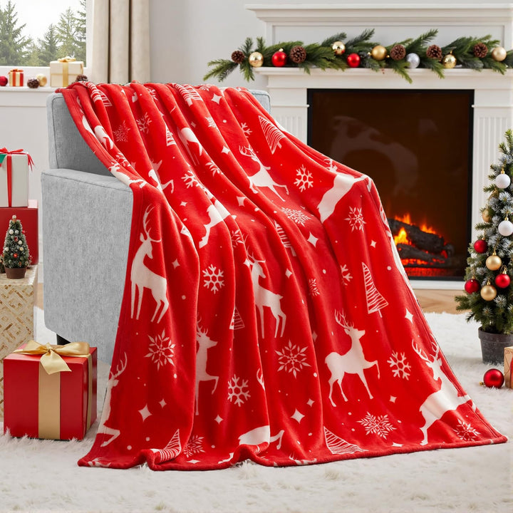 Skanto | Julefilt Myk Flanell Juleplush Ferie Filt