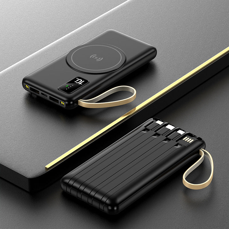 Bärbar Qi-lade-powerbank med multifunksjonelle Usb-tilkoblinger Skanto