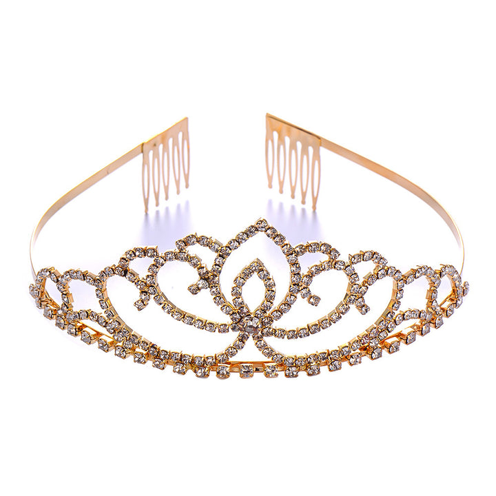 Dame Elegant Strass-Tiaras med blomsterdesign Skanto